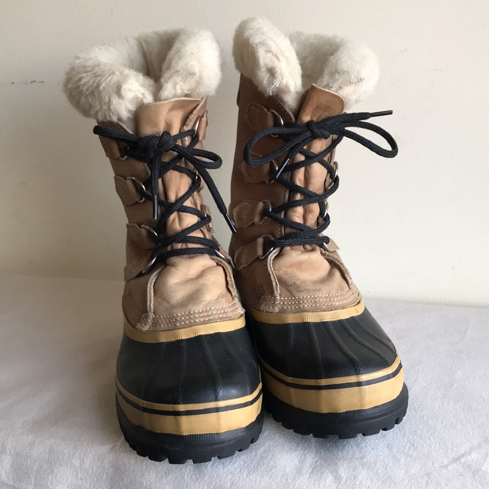 Sorel Caribou Sz 6 boot Kaufman boot "Made in Canada" tan leather Waterproof - Picture 8 of 15